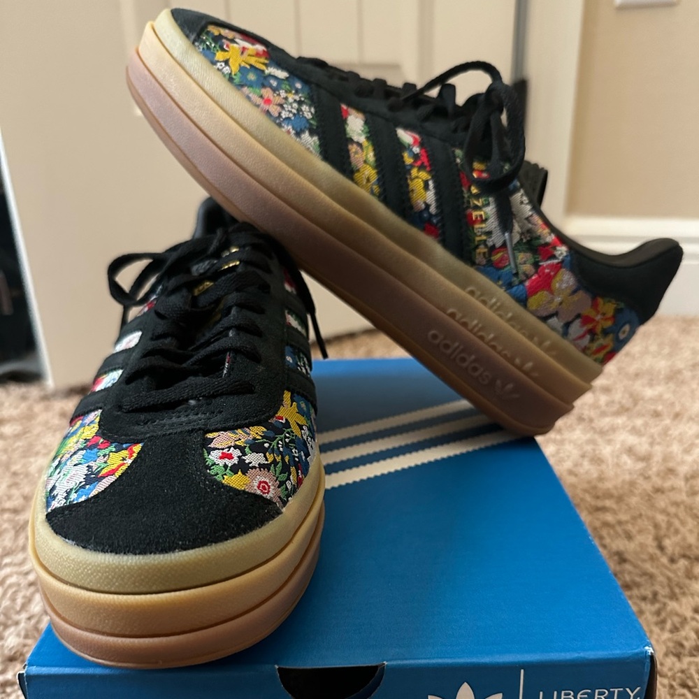 Adidas Gazelle Bold Liberty London Floral Sneakers.